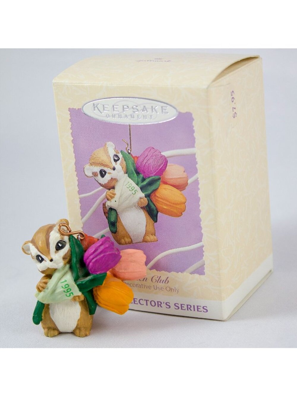 Hallmark KS Ornament Easter Collection 1995 Garden Club #1 Chipmunk w/Bouquet